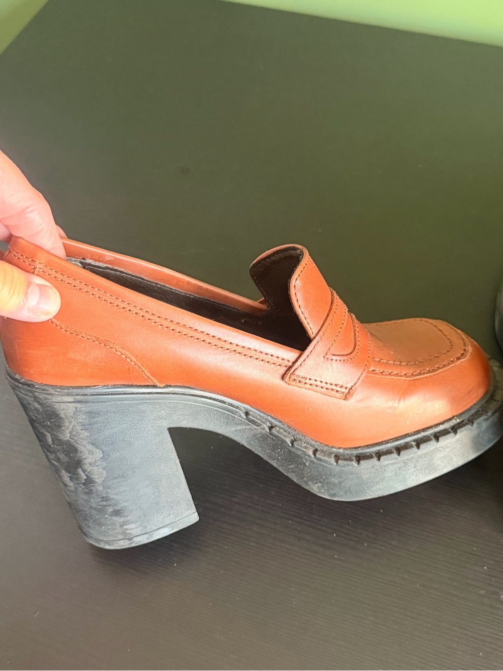 L’Intervalle Women's Chunky Heel Loafer - Tan Leather size 37 - Picture 4 of 12